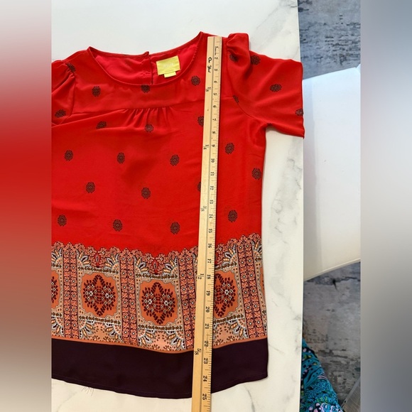 Maeve Anthropology Women's Red Patterned Top size Small - Picture 5 of 6